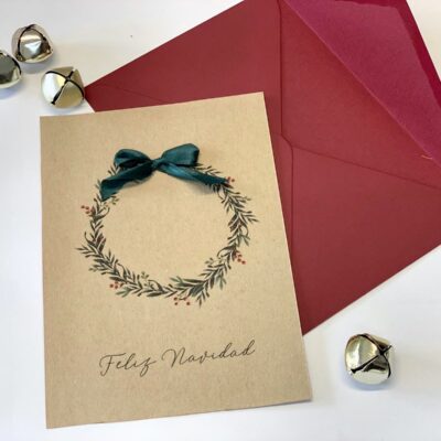 Tarjeta Navidad burgundy