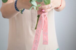 Cinta de ramo de novia rosa