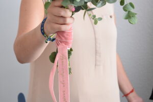 Cinta de ramo de novia rosa