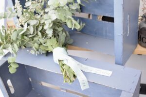 Cinta ramo de novia azul plata