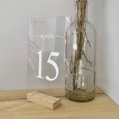 Indicadores de mesa metacrilato