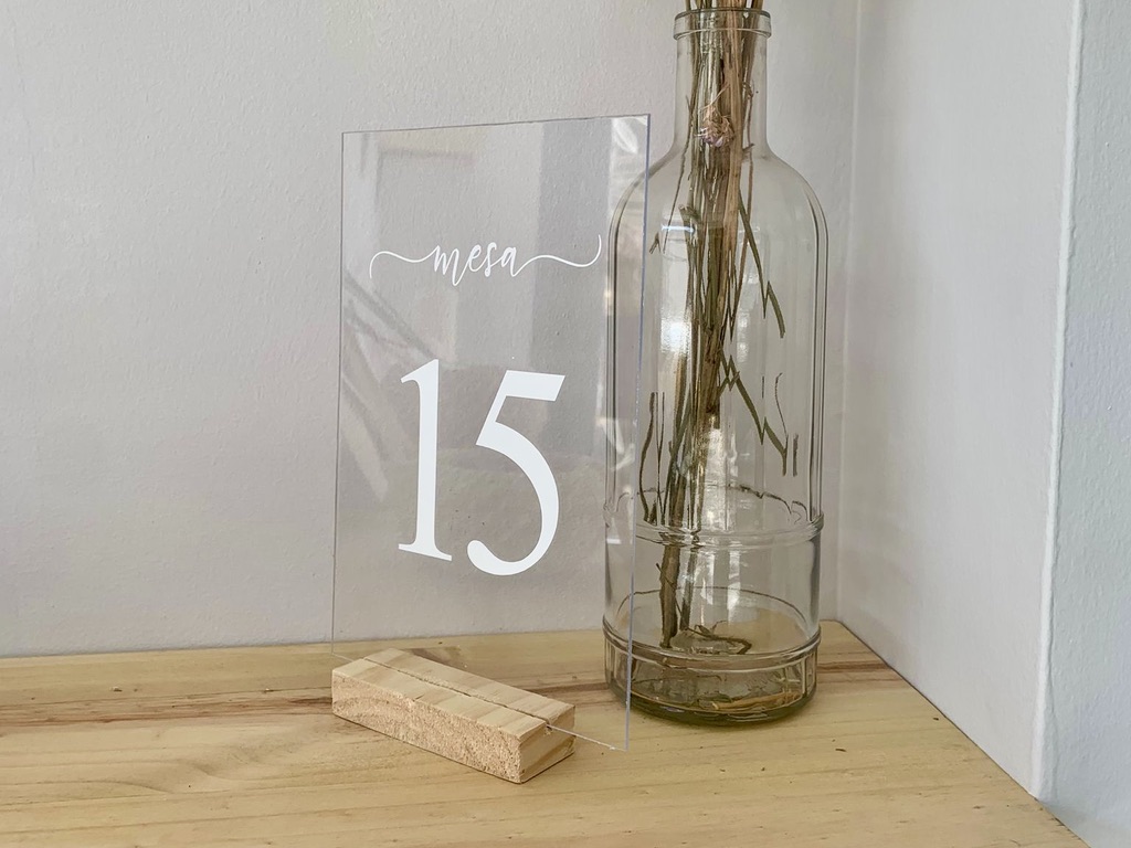 Indicadores de mesa metacrilato