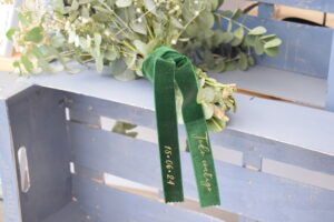 Cinta ramo de novia verde oro