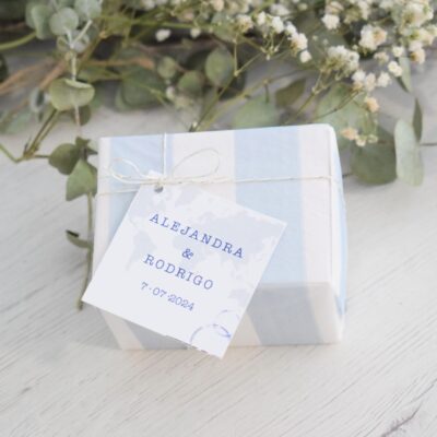 Etiqueta Belmont azul