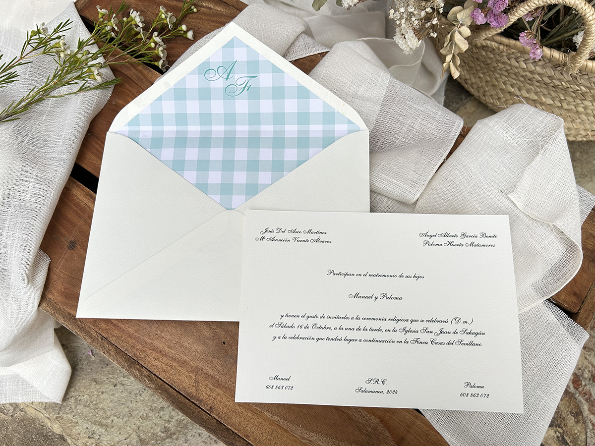 Invitación Vichy Turquesa