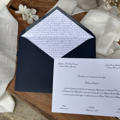 Invitación Carta Azul