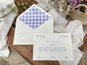 Invitación clásica Vichy Lila