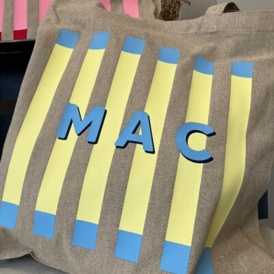 Bolsa Tote Rayas Azul