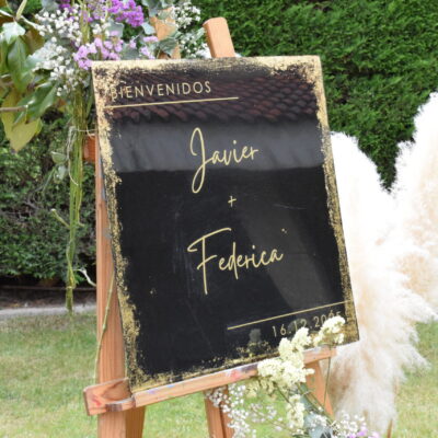 Cartel metacrilato negro