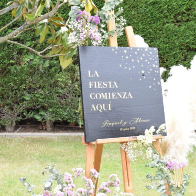 Cartel madera cuadrado estrellas