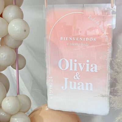 Cartel metacrilato salmón degradado