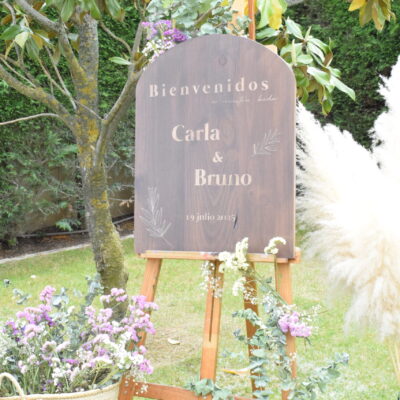 Cartel madera ovalado