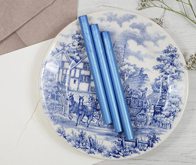 Barra de lacre azul metalizado