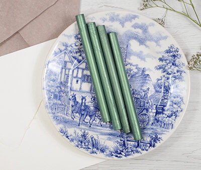 Barra de lacre verde metalizado