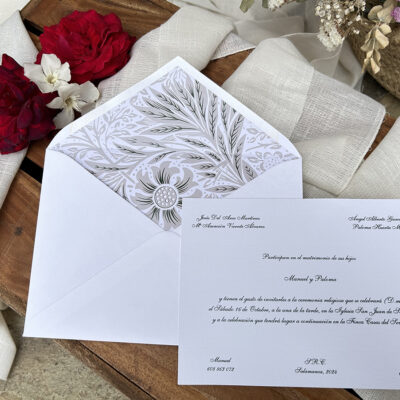 Invitación Clásica Hojas