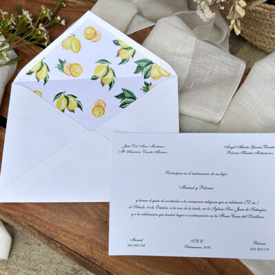 Invitacion clasica limones