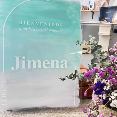 Cartel metacrilato azul degradado