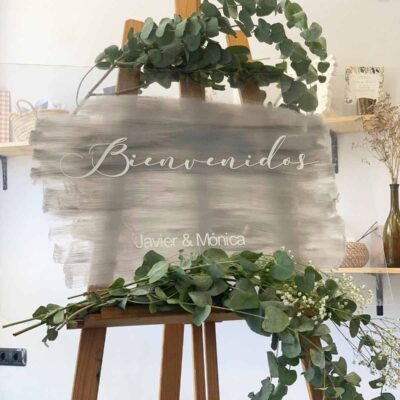 Cartel metacrilato gris