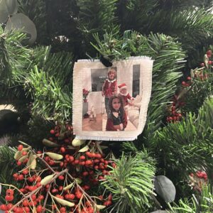 Foto tela adorno arbol