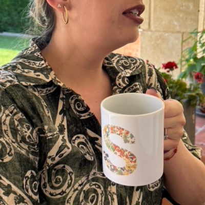 Taza personalizada flores